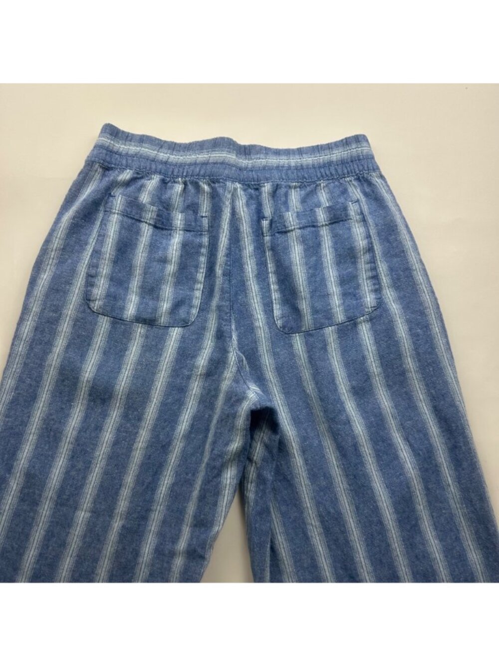 Old Navy Bright Blue Striped Linen Blend Pull On Lounge Pant S - Picture 6 of 6